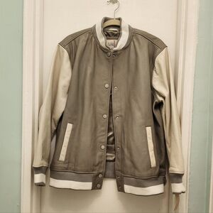 Wilson's Size M Two tone Bomber Jacket NWT Academia Grunge Gray White Unisex